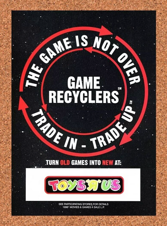 Toys R Us Game Recyclers Original 1995 Ad Authentic Retro Video Game Promo