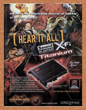 Warhammer Online PC Original 2008 Ad Authentic Sound Blaster Video Game Promo