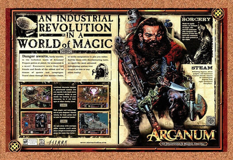 Arcanum Steamworks Magick Obscura PC v6 Original 2002 Ad Authentic Game Promo