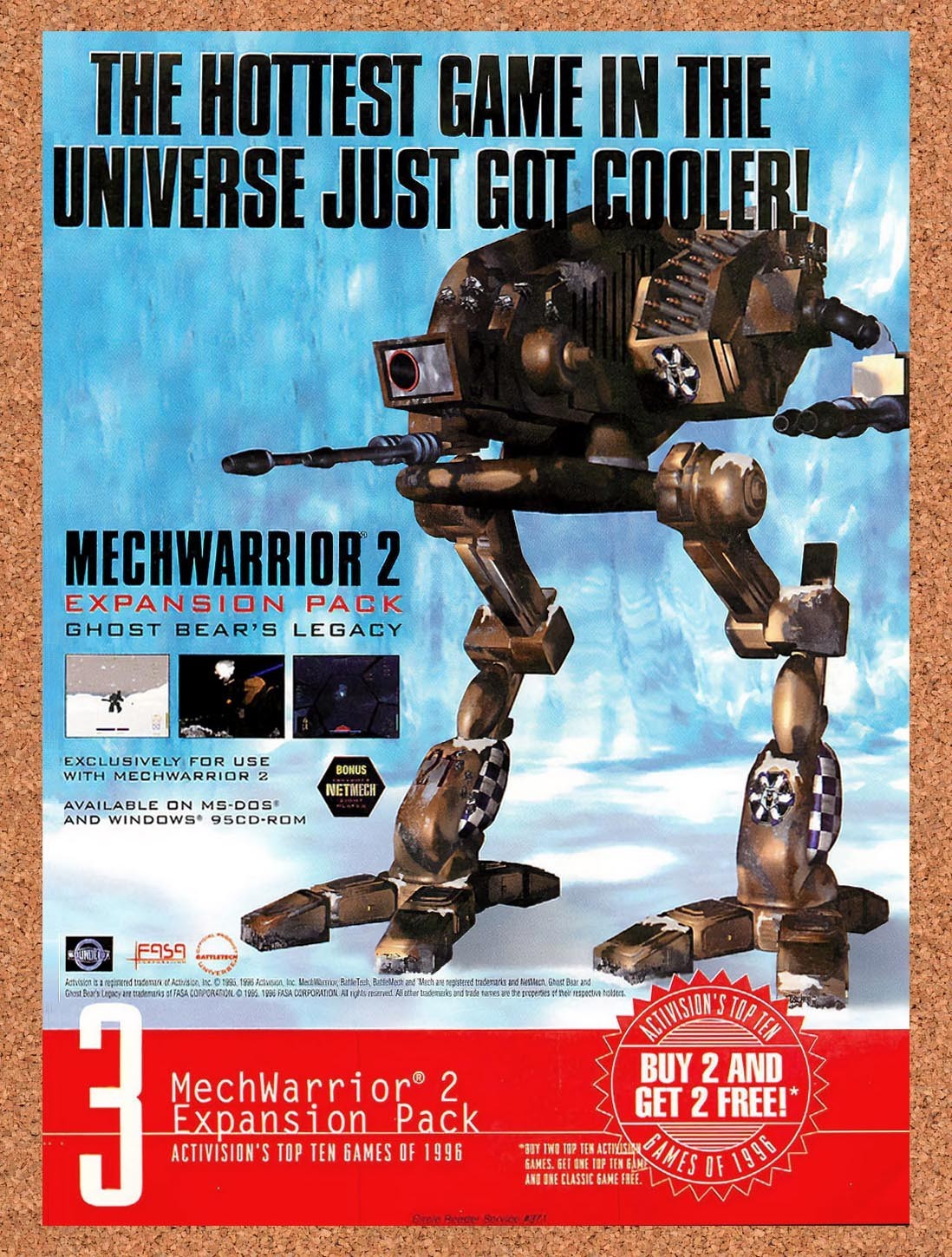 1996 MechWarrior 2 PC Original Advertisement / Retro Promo v7