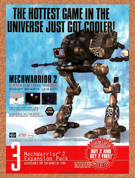 1996 MechWarrior 2 PC Original Advertisement / Retro Promo v7