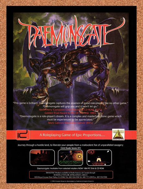 1994 Daemonsgate IBM Original Advertisement / Retro Promo v1