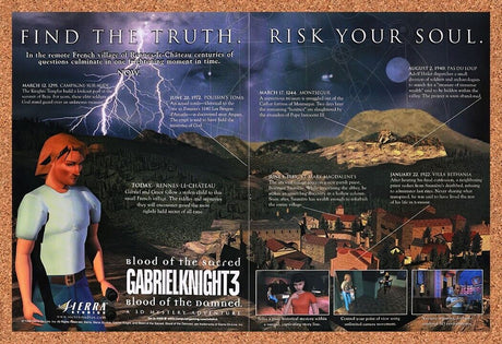 1999 Gabriel Knight 3 Blood Of The Damned PC Original Advertisement / Retro Wal