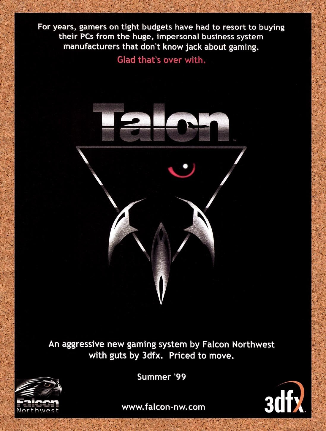 1999 Falcon Northwest Talon 3dfx Original Advertisement / Retro Promo v2