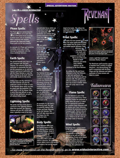 1999 Revenant Spells Original Advertisement / Retro Promo vr1
