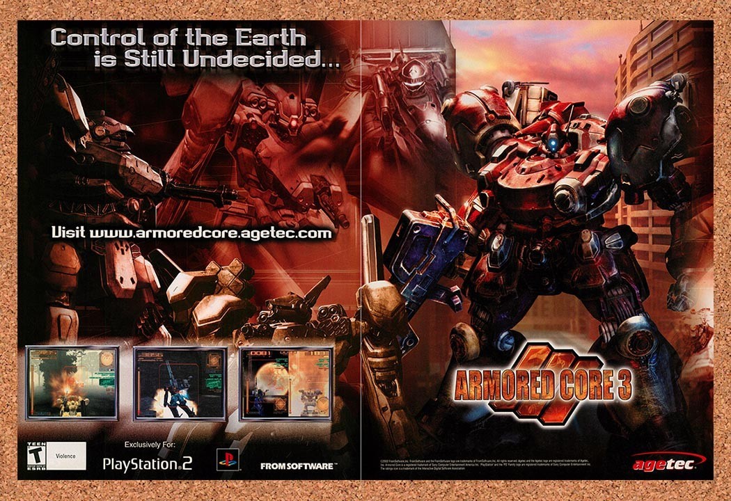 2002 Armored Core 3 PS2 Original Advertisement / Retro Promo v1