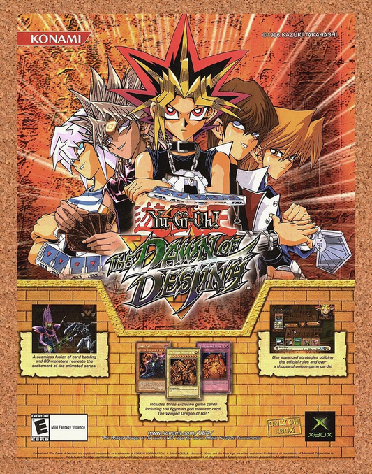 Original 2003 Yu-Gi-Oh Dawn Of Destiny Xbox Vintage Ad - Video Game Art Promo