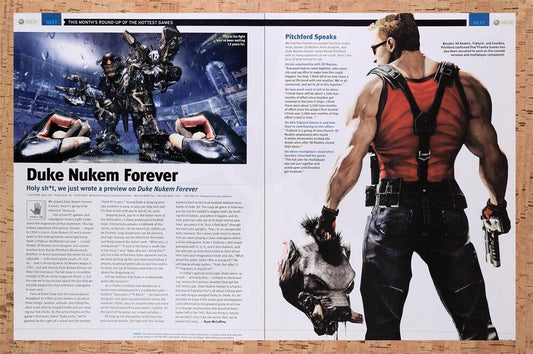 2009 Duke Nukem Forever Xbox 360 Original Advertisement / Retro Wall Art v3