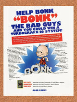 1990 Bonks Adventure Turbo Grafx-16 Sweepstakes Original Ad / Retro Wall Art v2