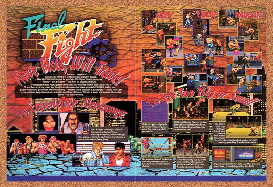 1992 Final Fight Sega CD Original Advertisement / Retro Wall Art v1