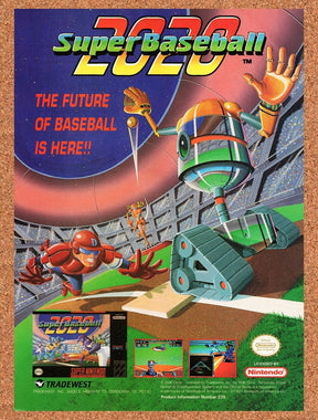 1993 Super Baseball 2021 SNES Original Advertisement / Retro Wall Art v2