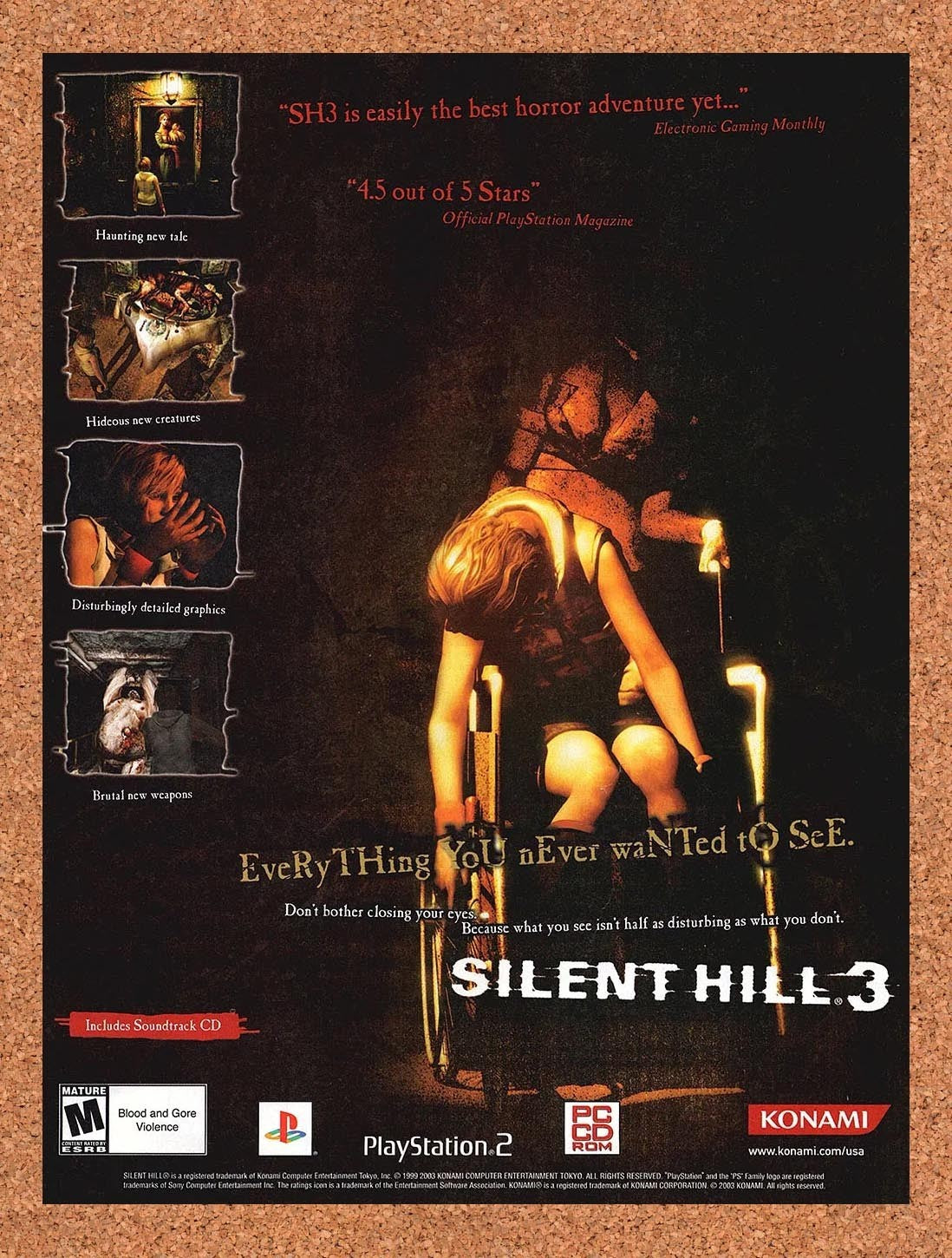 2003 Silent Hill 3 PS2 Original Advertisement / Retro Promo v1