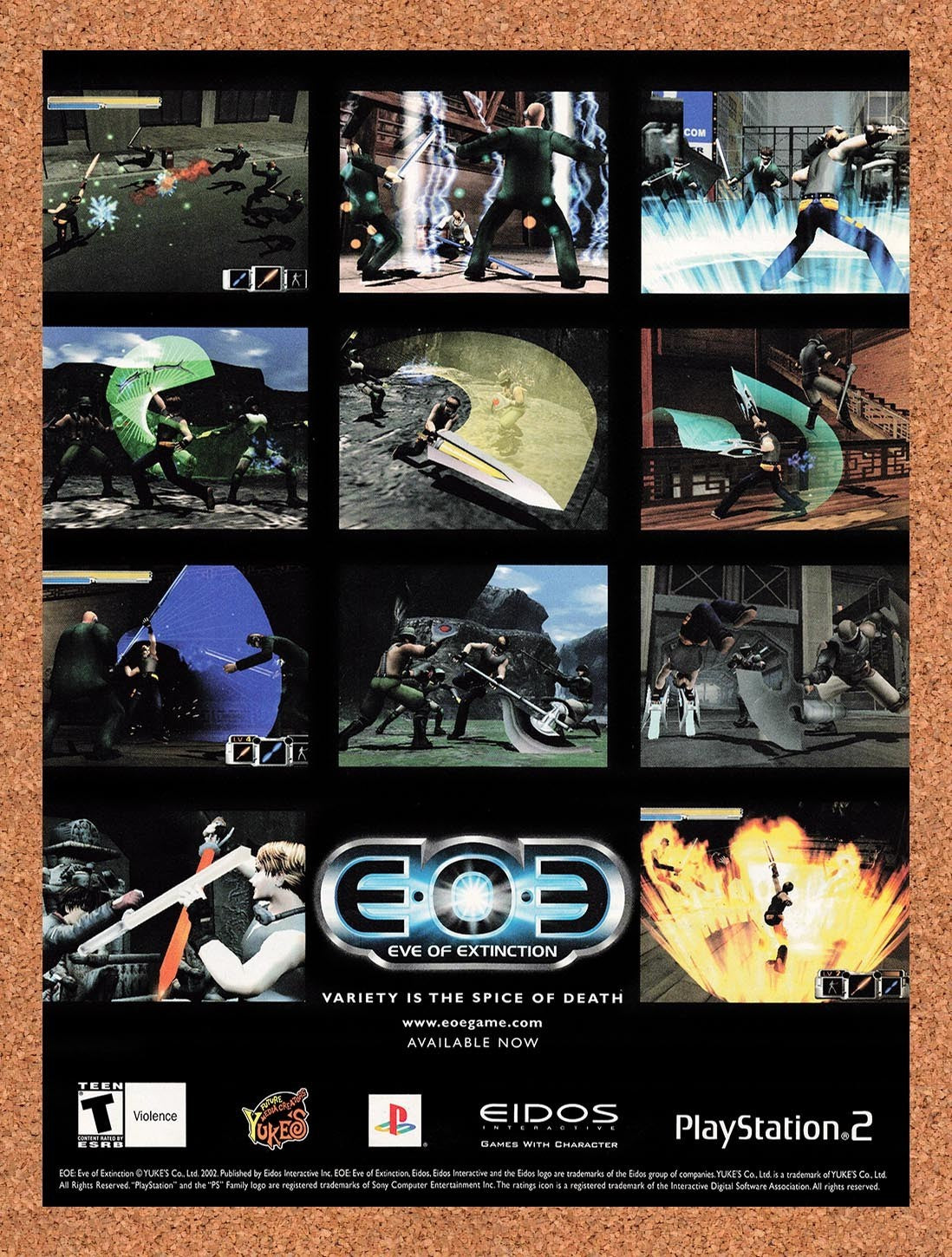 2002 Eve Of Extinction PS2 Original Advertisement / Retro Promo v1