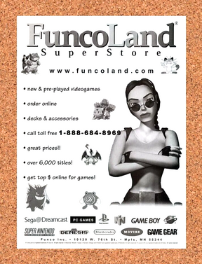 Tomb Raider PS1 FuncoLand Original 1998 Ad Authentic Video Game Promo