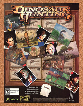 Original 2004 Dinosaur Hunting Xbox Vintage Ad - Video Game Promo Wall Art 2