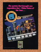 Turbo Grafx 16 Legendary Axe Original 1991 Ad Authentic Video Game Promo