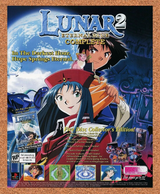 Lunar 2 Eternal Blue PS1 Complete Original 1998 Ad Authentic Video Game Promo v1