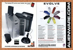 Alienware Original 2003 Ad Authentic Hivemind AMD Gaming PC Retro Tech Promo