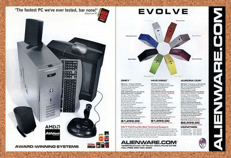 Alienware Original 2003 Ad Authentic Hivemind AMD Gaming PC Retro Tech Promo