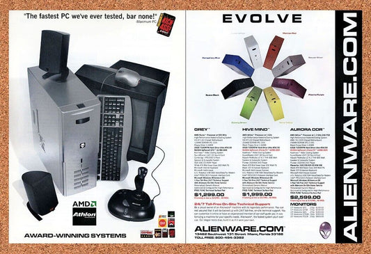 Alienware Original 2002 Ad Authentic Hivemind AMD Gaming PC Retro Tech Promo