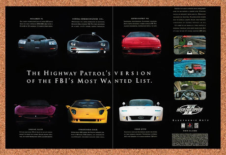1997 Need For Speed II PS1 Original Advertisement / Retro Promo v1