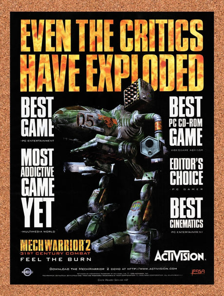 1996 MechWarrior 2 PC Original Advertisement / Retro Promo v2