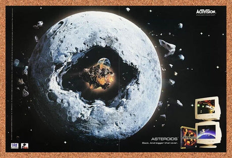 Asteroids PC Original 2001 Ad Authentic Retro Up-Right Shooter Video Game Promo