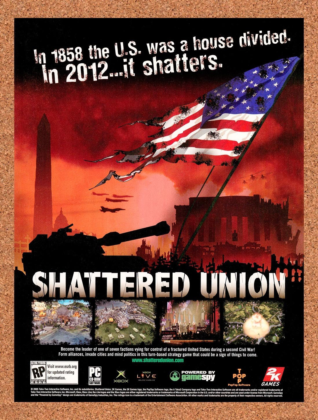 2005 Shattered Union Xbox Original Advertisement / Retro Promo v1