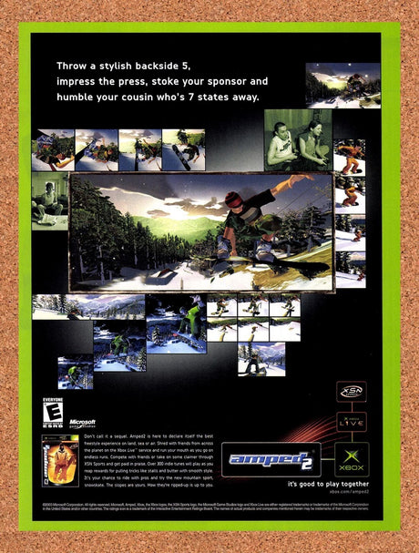 2003 Amped 2 Xbox Original Advertisement / Retro Wall Art v1