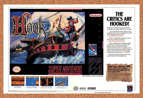 1992 Hook SNES Original Advertisement / Retro Wall Art v2
