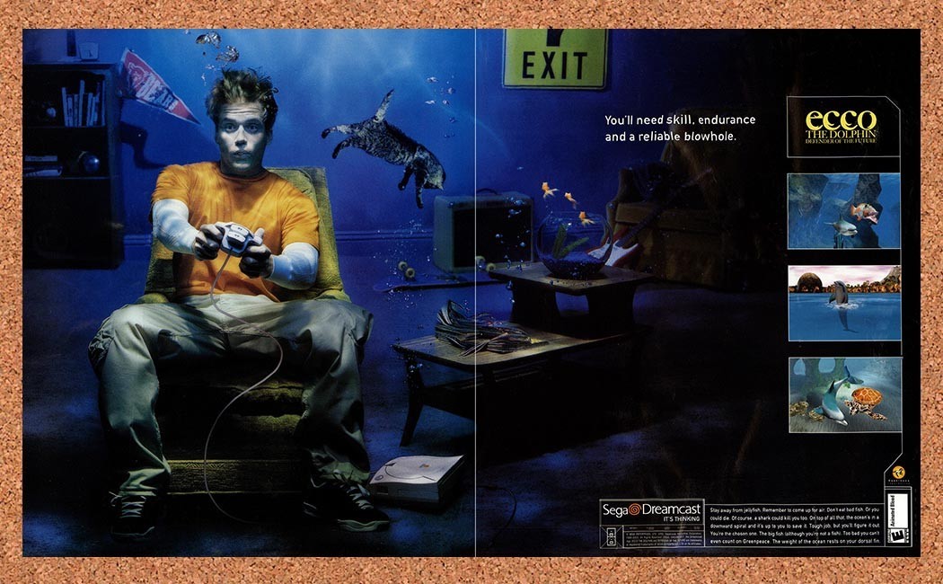 2000 Ecco The Dolphin Defenders Of The Future Dreamcast Original Ad / Promo v1
