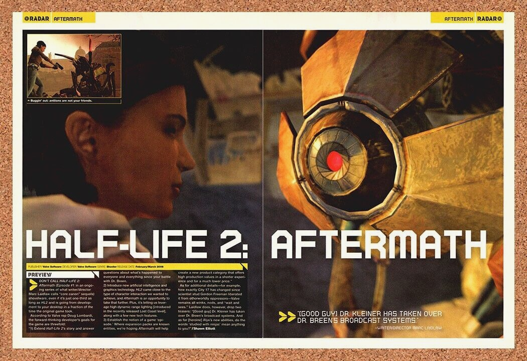 Original 2005 Half-Life 2 Aftermath PC Vintage Ad - Video Game Promo Wall Art 1