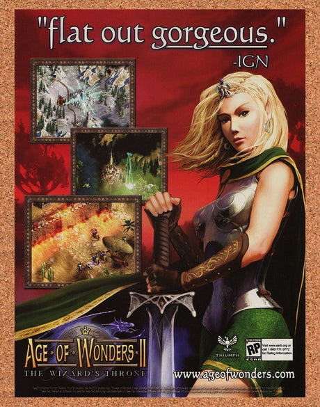 Age Of Wonders II Wizard's Throne PC Original 2004 Ad Authentic Game Promo v1