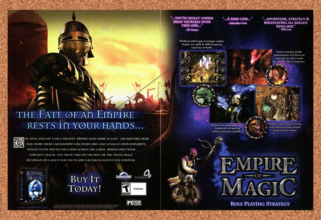 Empire Of Magic PC Original 2005 Ad Authentic Strategy Video Game Promo