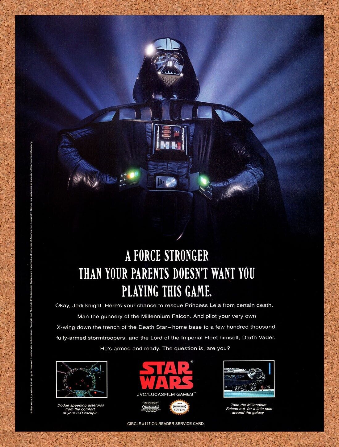 1992 Star Wars NES Original Advertisement / Retro Wall Art v3