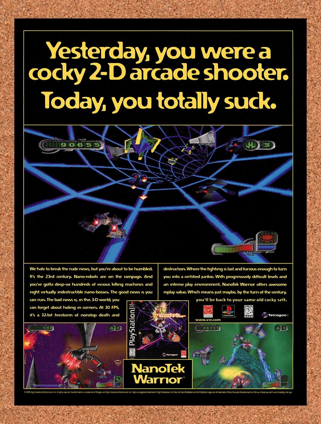 1997 NanoTek Warrior PS1 Original Advertisement / Retro Promo v1
