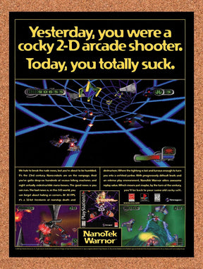 1997 NanoTek Warrior PS1 Original Advertisement / Retro Promo v1