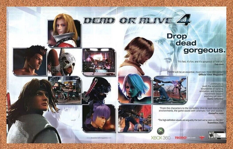 Dead Or Alive 4 Xbox 360 Original 2007 Ad Authentic Tecmo Video Game Promo