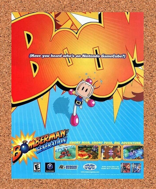 Bomberman Generation GameCube Original 2002 Ad Authentic Nintendo Game Promo