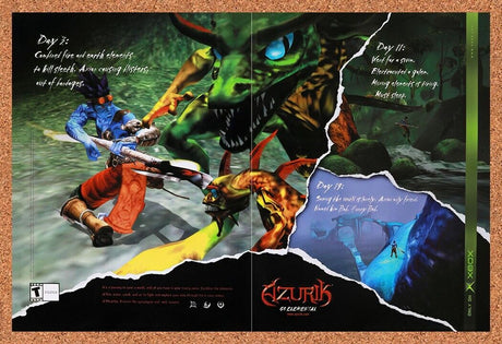 2001 Azurik Xbox Original Advertisement / Retro Wall Art v2