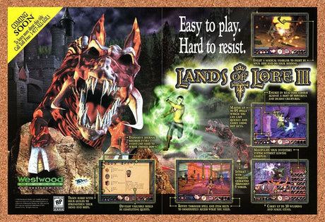 Lands Of Lore III PC Original 2001 Ad Authentic Westwood Video Game Promo v2