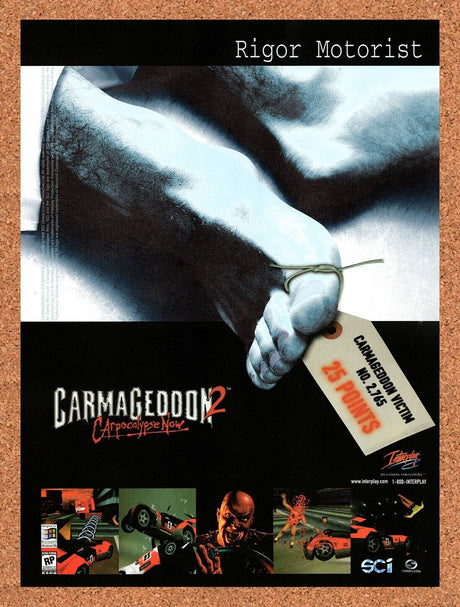 1998 Carmageddon 2 Carpocalypse Now PC Original Advertisement / Retro Wall Art