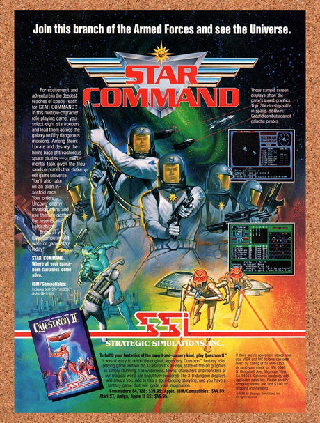 1988 Star Command IBM Original Advertisement / Retro Wall Art v1