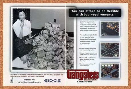 Gangsters Organized Crime PC Original 2000 Ad Authentic SIM Video Game Promo