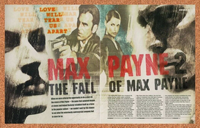 Max Payne 2 The Fall PS2 Original 2005 Ad Authentic Review Video Game Promo v3