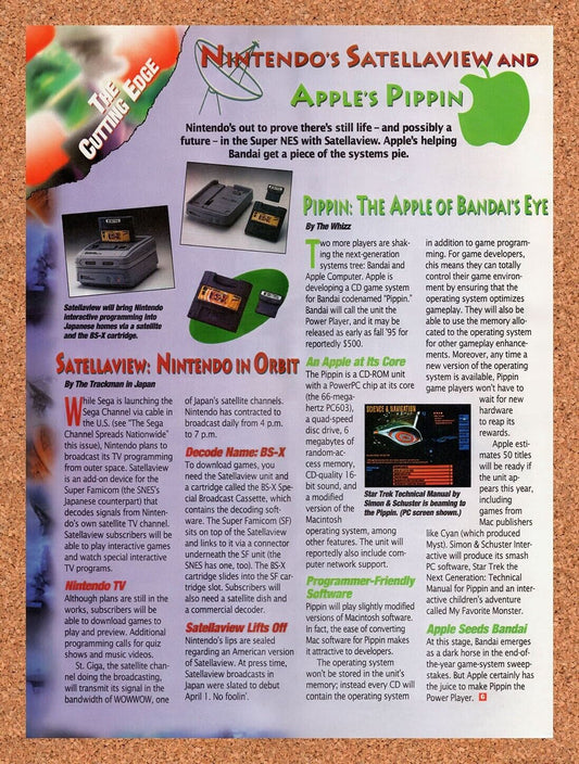 1994 Nintendo Satellaview And Apple's Pippin Original Ad / Retro Wall Art v4