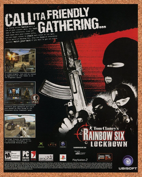 Rainbow Six Lockdown PS2 Original 2005 Print Ad Authentic Video Game Art Promo