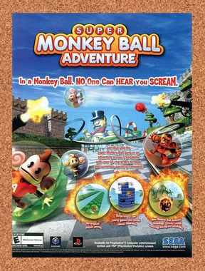 Super Monkey Ball Adventure GameCube Original 2006 Ad Authentic Game Promo v1