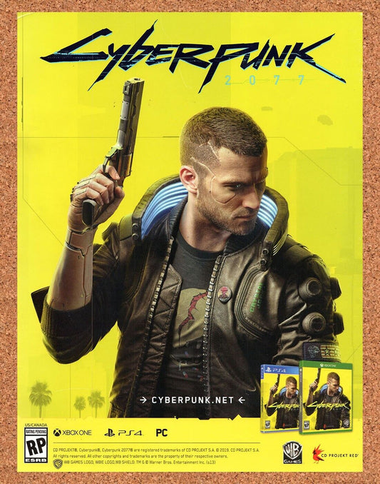 Cyberpunk 2077 PS4 Original 2019 Ad - Video Game Display Promo