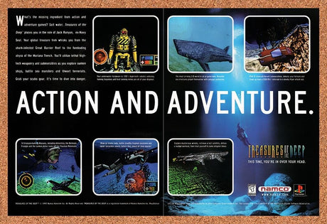 1997 Treasures Of the Deep PS1 Original Advertisement / Retro Wall Art v1